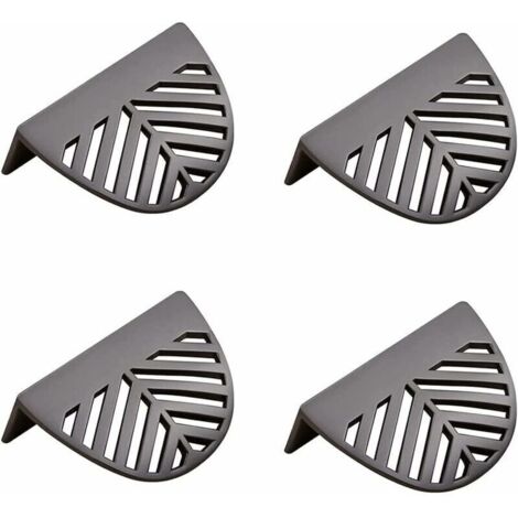 Ulisem 4pcs Forme des Feuilles Cabinet Pulls Laiton Doré Poignées De Meubles De Cuisine Porte De Cuivre Tirettes De Tiroir-Noir