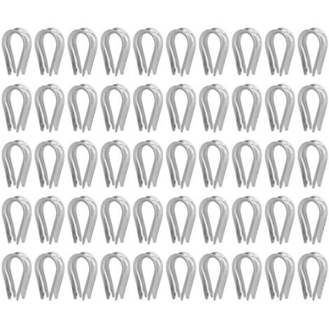 Ulisem 50 Pièces Dé à Coudre de Câble en Acier Inoxydable Outils de Gréement de Câble Cosses de Gréement Cosse de Voile(M4(4mm))