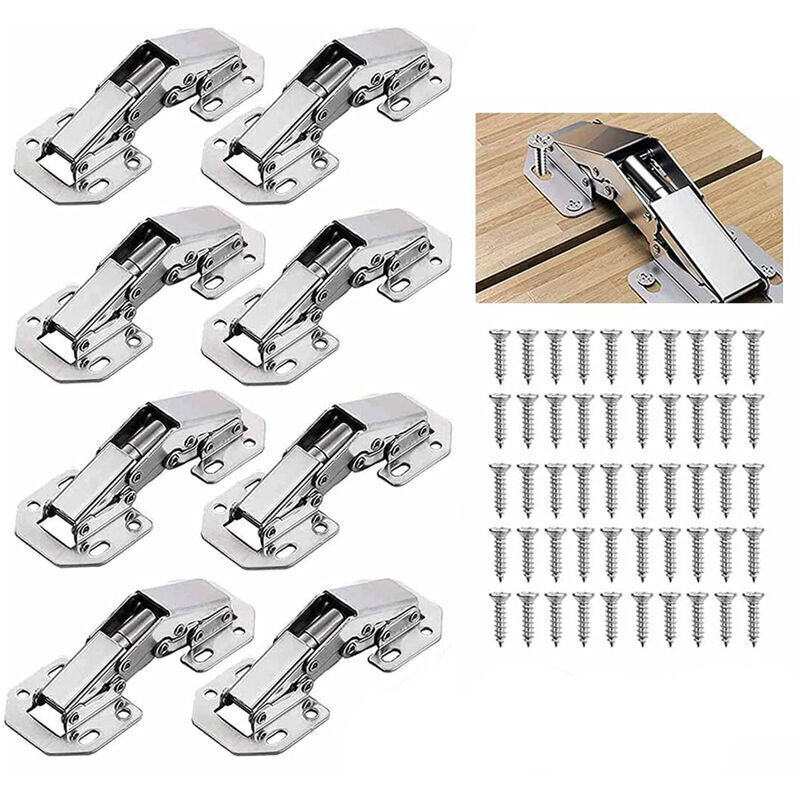 Ulisem 8 90-degree cabinet door hinges – invisible hinges for cabinets, windows, wooden furniture – with screws
