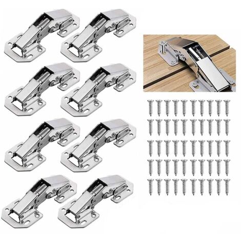 Ulisem 8 Bisagras para puertas de gabinetes de 90 grados - Bisagras invisibles para gabinetes, ventanas, muebles de madera - con tornillos