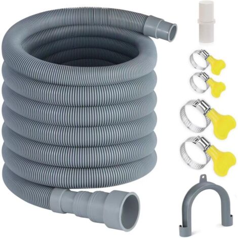 Ulisem Ablaufschlauch, 3 m Universalverlängerung für Waschmaschine mit Anschlussstück und Schlauchclips (3 m Universal-Ablaufschlauch)