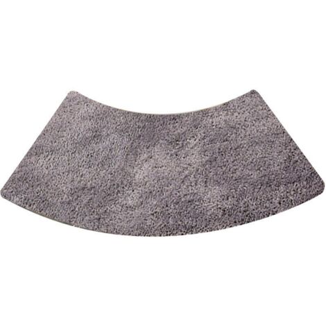 Ulisem Alfombra de Ducha Redonda Festoneada, Alfombra de Ducha de Microfibra Cuarto de Redonda, Lavable a Máquina, Antideslizante, Gris, 45x100cm