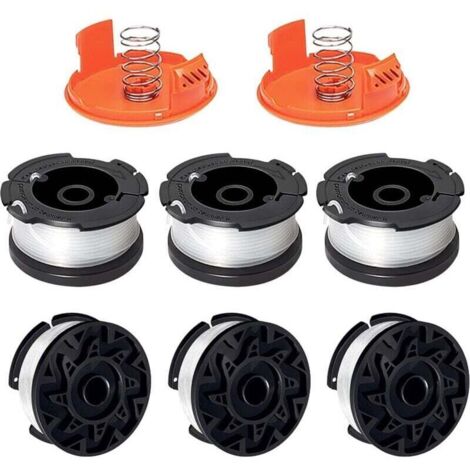 Ulisem Bobine Fil Coupe Bordure Compatible avec Black+Decker A6481 A6485 AF-100 AF-100-3ZP,Convient pour ST5530-GB GLC3630L20-GB STC1820PC-GB BESTA530-GB BESTA525-GB(6 Bobine+2 Couvercle+2 Ressort)