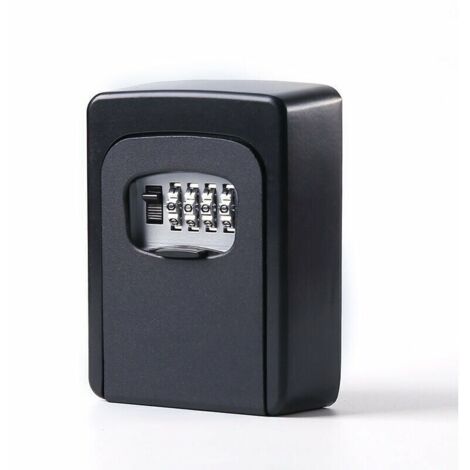 Ulisem Boite à clé sécurisée avec Code, Boite a clefs Murale avec Code à 4 Chiffres,Boite a clefs securisee Exterieur Imperméable et antirouille,Code réinitialisable(Noir)