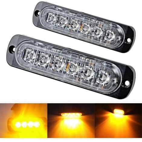 Ulisem BR-Vie Feu de freinage stroboscopique à 6 LED pour voiture - Barre lumineuse pour véhicule de 12 V à 24 V - Balise clignotante de sécurité pour voiture, véhicule utilitaire, bateau, remorque, c