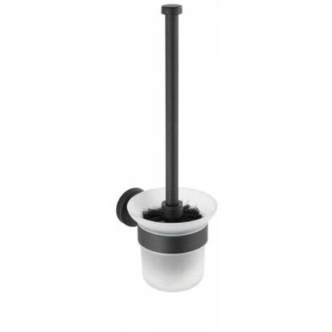 Ulisem Brosse WC murale Bosio Black, Brosse WC suspendue, Brosse WC noire, Acier inox, 10x35x14 cm, Noir mat