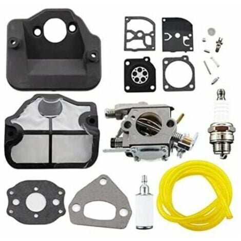 AUTRES Ulisem Carburateur avec Filtre à Air, Bougie d'Allumage et Kit de Réparation de Membrane pour Tronçonneuses Husqvarna 36, 41, 136, 137, 141, 142, 137E, 142E, Remplace le Modèle Zama C1Q-W29E.