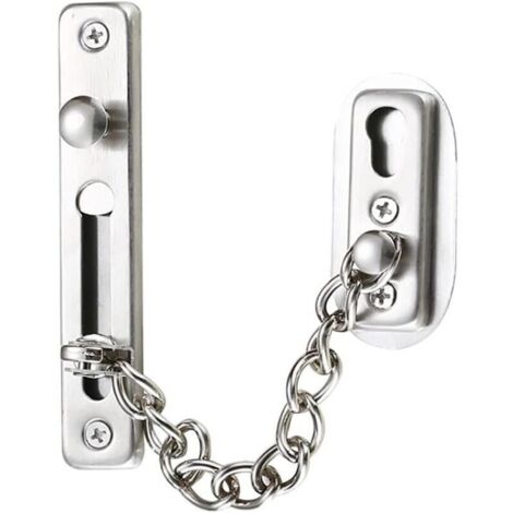 Ulisem Chaîne de porte en acier inoxydable 304 pour portes et fenêtres intérieures d'hôtel, chrome argenté brossé