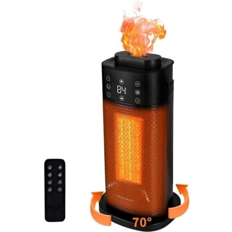 Ulisem Chauffage d'appoint avec humidificateur 2000 W PTC 3 vitesses Contrôle tactile Chauffage électrique oscillant Ventilateur Prise UE