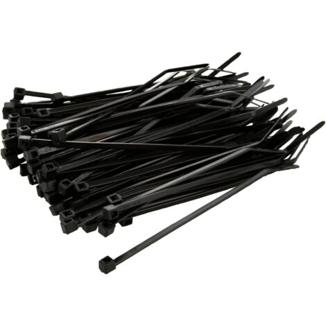 Ulisem Colliers de serrage noirs robustes (lot de 250) - Résistance à la traction : 22,7 kg (50 lb), serre-câbles en nylon pour l'intérieur et l'extérieur, clôture en lierre artificiel, écran de confi