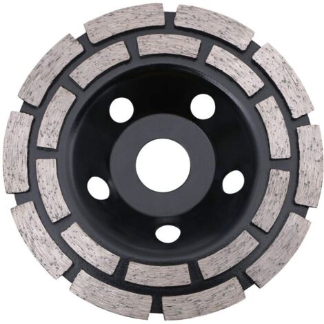 Ulisem Disque diamanté pour ponçage du béton, 125 x 22,2 mm, double rangée, meule diamantée universelle pour ponçage du béton, de la pierre, du granit, de la chape, de la maçonnerie, usage universel