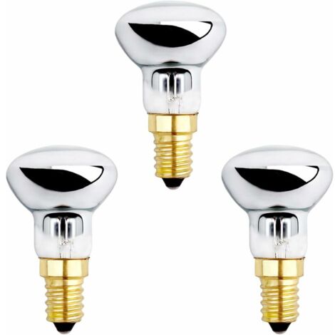 Ulisem E14 R39 25W Bombilla de Lava, Regulable, Blanco Cálido 2600K, 250LM, Bombillas Reflectoras de Base Pequeña para Calentar Lámpara de Burbuja, Lámpara de Cohete, Lámpara de Purpurina, Juego de 3