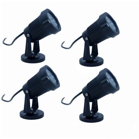 Ulisem Éclairage extérieur 4PCS avec base 3W 220V IP65 dimmable projecteur étanche led projecteur chemin de lumière de jardin plante balcon terrasse vin hôtel pelouse LED lampe-blanc chaud [Une énergi