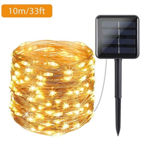 Ulisem Fête des Pères  Lumières Solaires Lumières Extérieures Lumières de Jardin Blanc Chaud 10M-100LED
