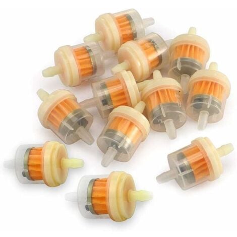 Ulisem Filtres à carburant avec aimant, 12 pièces Filtres à carburant en ligne universels à essence avec aimant pour tondeuses à gazon pour motocyclette de VTT