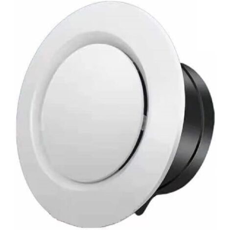 Ulisem Grille d'aération réglable en ABS de 4 pouces, ronde et blanche, pour conduit d'aération de soffite en ligne (9,5 cm, panneau avant : 14 cm)