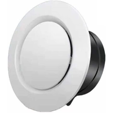 Ulisem Grille d'aération réglable en ABS de 4 pouces, ronde et blanche, pour conduit d'aération de soffite en ligne (9,5 cm, panneau avant : 14 cm)