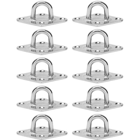 Ulisem Heavy Duty Ceiling Wall Mount Hook Anchor Pad Eye Plate 304 Acciaio inossidabile M5 5mm 3/16" (10 pezzi)