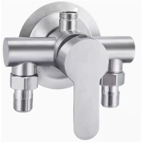 Ulisem Interrupteur de robinet de douche en acier inoxydable G1/2 Filetage 304 Mélangeur d'eau chaude et froide Poignée en métal murale