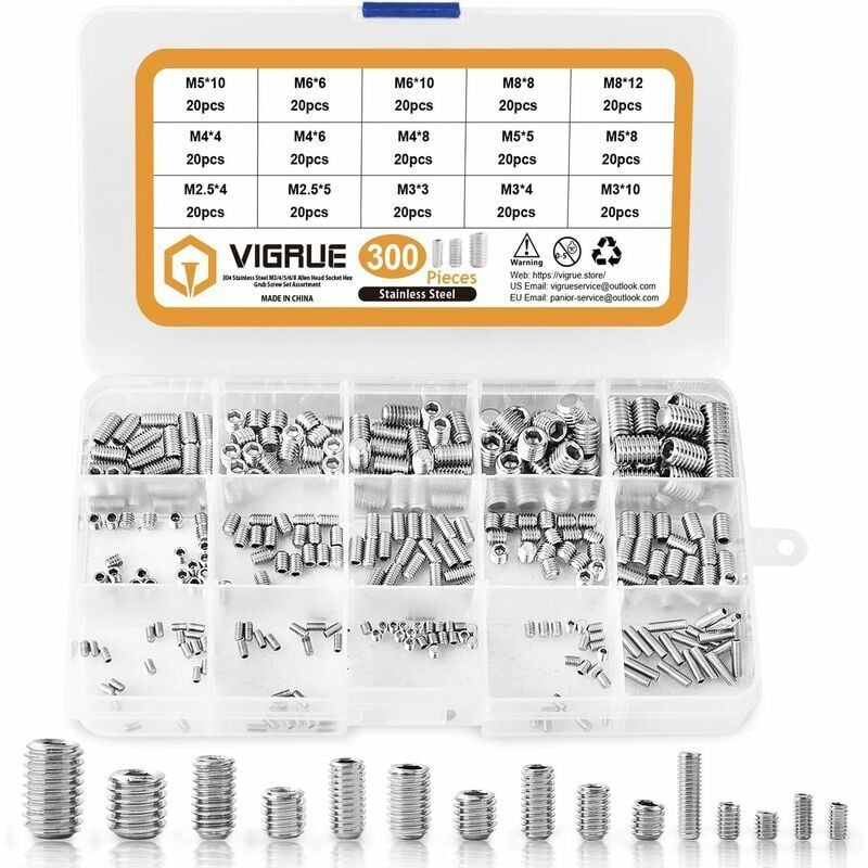 Ulisem Kit 300 PZ Viti Senza Testa Esagonali M2.5