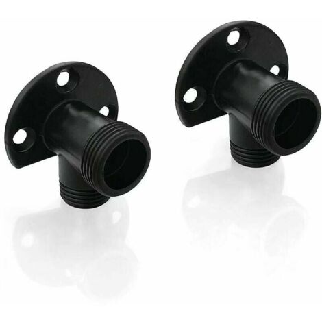 Ulisem Kit de instalación negro mate para manguera de conexión para grifo expuesto, sistema de ducha exterior, mezclador termostático, conversión de superficie oculta NPT 1/2 macho a G 3/4 macho, 2 pi