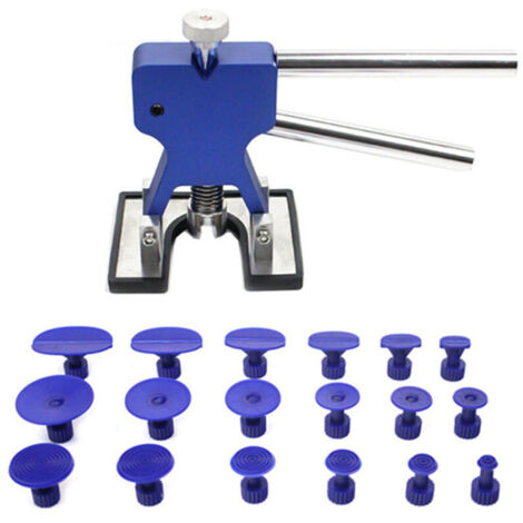 Ulisem Kit Débosselage sans Peinture, Outil Débosselage Carrosserie avec 18 Ventouses Bleu pour Automobile, Réfrigérateur,Moto, Machine à Laver, Bleu