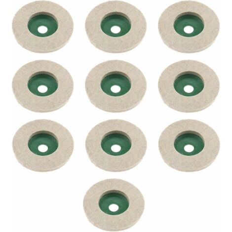 Ulisem Lot de 10 disques de polissage en feutre de laine pour meuleuse d'angle en céramique, marbre, bois, 97 mm