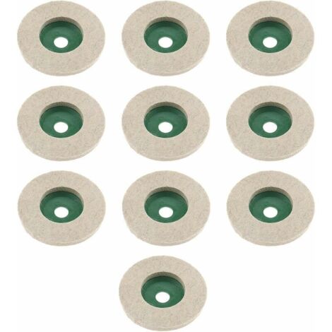 Ulisem Lot de 10 disques de polissage en feutre de laine pour meuleuse d'angle en céramique, marbre, bois, 97 mm