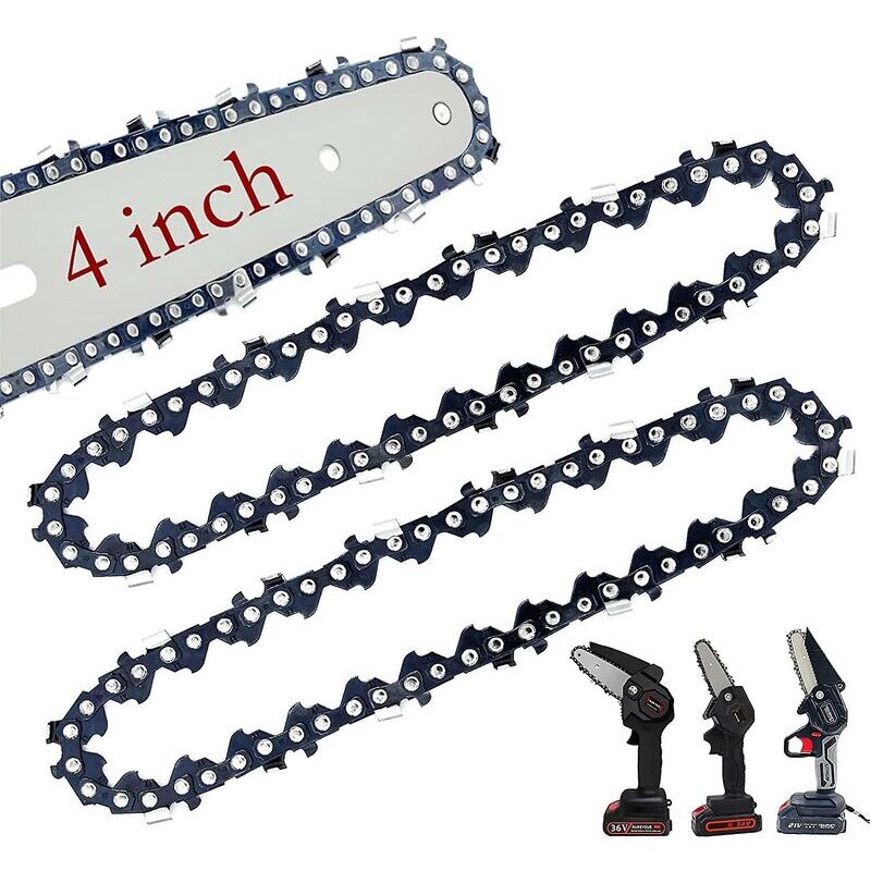 Lot de 2 mini chaînes de tronçonneuse 4 pouces chaînes de rechange thsinde - Ulisem