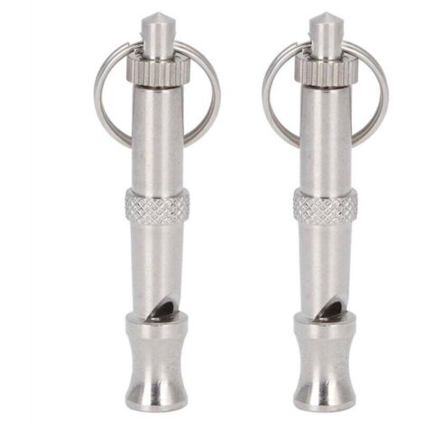 Ulisem Lot de 2 sifflets ultrasoniques réglables en Argent pour Chien, sifflet ultrasonique pour Animaux de Compagnie, Outil de Dressage Portable en Acier Inoxydable pour Chiens