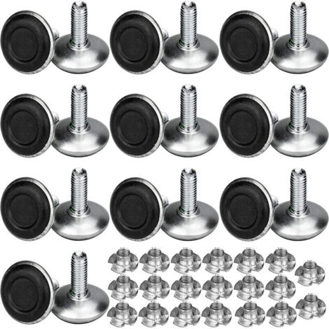 Ulisem Lot de 20 Pieds Réglables pour Meubles de M8x20x30mm - Supports de Nivellement de Chaises, Tables