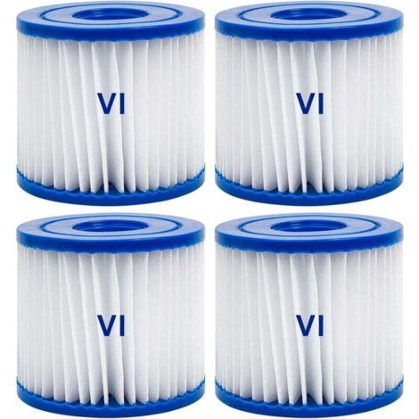 Ulisem – Lot de 4 filtres Type VI pour spa – Cartouche de filtre 79mm x 105mm – Filtration efficace pour Bestway Lay-Z-Spa