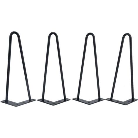 Ulisem Lot de 4 pieds de table et de bureau en fer noir, accessoires pour la maison, pour meubles artisanaux et de bricolage, 30,5 cm