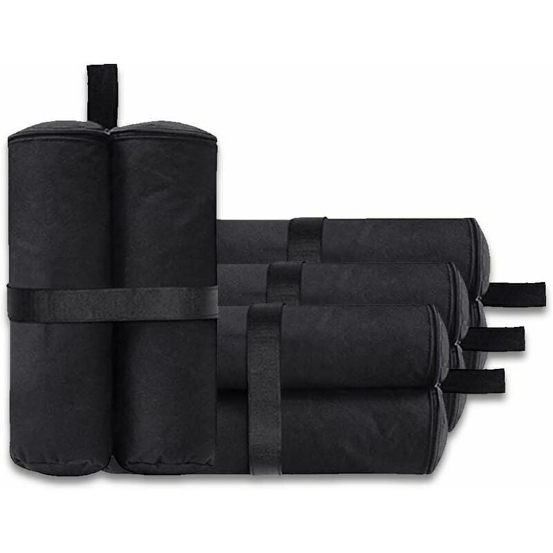 Ulisem Lot de 4 sacs de lestage pour tonnelle - Pour auvent, tente - Sacs de lestage pour le sable - Pour extérieur instantané - Pieds lestés - Noir