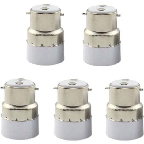 Ulisem Lot de 5 convertisseurs de douilles B22 vers E14, adaptateur de douille B22 vers E14 standard, support de lampe