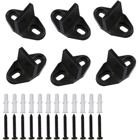 Ulisem Lot de 6 Guides de Plancher pour Porte de Grange Coulissante avec Vis - Guide au Sol pour Porte en Bois Coulissante