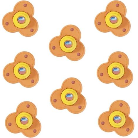 Ulisem Lot de 8 mini roulettes pivotantes en acier inoxydable, auto-adhésives, universelles, à 360 degrés, pour meubles, poubelles et conteneurs (orange)