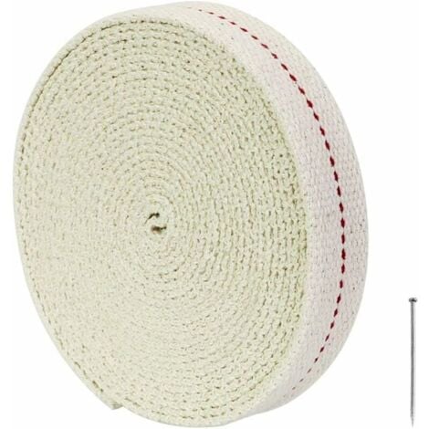 Ulisem Mèche de Lampe, 450CM Mèche de Lampe à Huile Plate en 100% Coton Mèches de Rechange Lanterne Largeur 2CM pour Lampe à Petrole Huile Brûleur (Blanc)