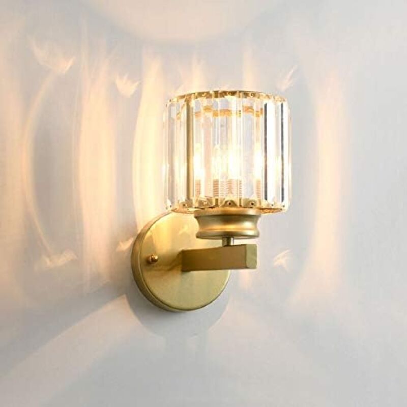 Ulisem Métal LED Applique Postmoderne Exquis Cristal Applique À La Maison Décoration Applique Salon TV Applique Murale Chambre Chevet Lanterne E27