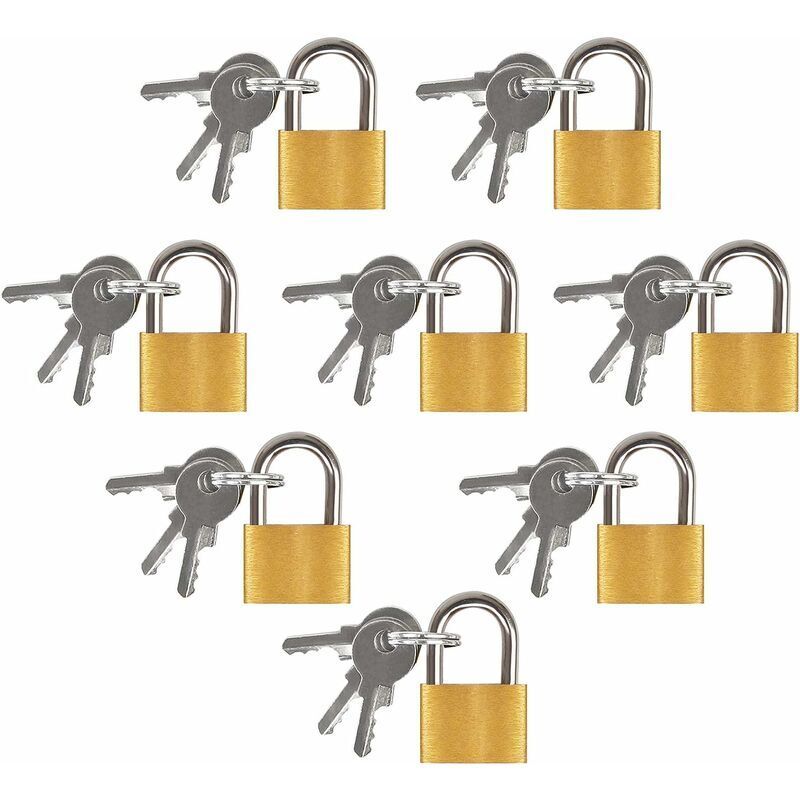 Mini Cadenas Clé, 8 Pcs Mini Cadenas Valise Conviennent pour les Valises les Sacs Polochons les Armoires et les Agendas, Cadenas à Bagages Est Équipé