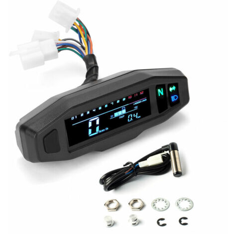 Ulisem Mini Compteur Universel LCD Numérique pour Moto, Affiche la Vitesse Numérique, l'ODOMètre et le Compteur d'Heures pour Moteur Électrique de Moto.