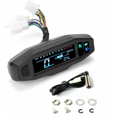 Ulisem Mini Compteur Universel LCD Numérique pour Moto, Affiche la Vitesse Numérique, l'ODOMètre et le Compteur d'Heures pour Moteur Électrique de Moto.