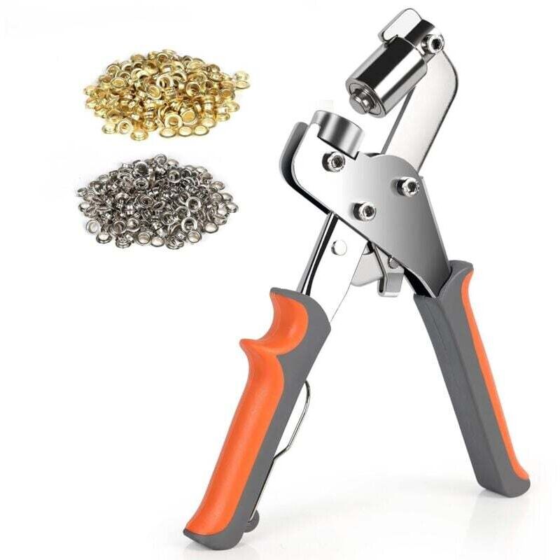 Image of Ulisem Ösen-Werkzeugsatz, 10 mm Metall-Ösenzange, Stanzwerkzeug, PVC mit 300 Stück Aluminiumösen