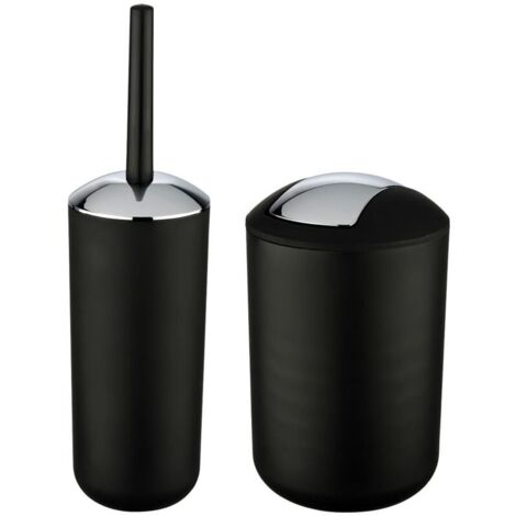 Ulisem Papelera y Escobilla de Baño 6L Accesorios de Baño Brasil Negro