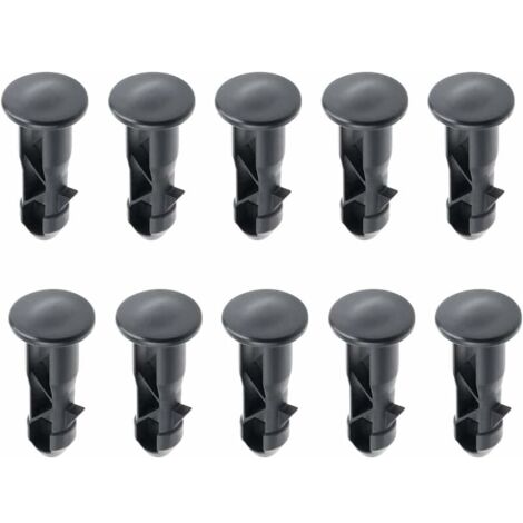 Ulisem Paquete de 10 pasadores de bisagra para tapa de contenedor con ruedas de plástico negro, 65 x 18mm, para contenedores domésticos y comerciales de 240L