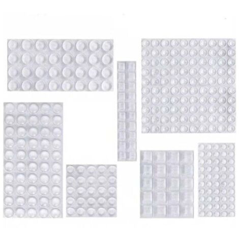 Ulisem Patin Silicone, Anti-Bruit Butées Patins de Protection Caoutchouc Auto-Adhésif Tampon Transparent Pieds Antidérapant pour Porte Placard, Cuisine, Salle de Bain, Bureau 7 Tailles