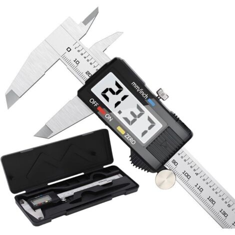 Ulisem Pied a Coulisse, Pied à Coulisse Digital 150mm Acier Inoxydable Grand Écran LCD Précision Réglable 0.01mm, mm/inch conversion