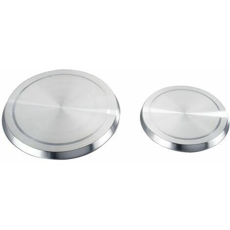 Ulisem Protection Cuisinière électrique, couvre plaque en acier, Lot de 4, Acier inox, ø16 et 20 cm, mat