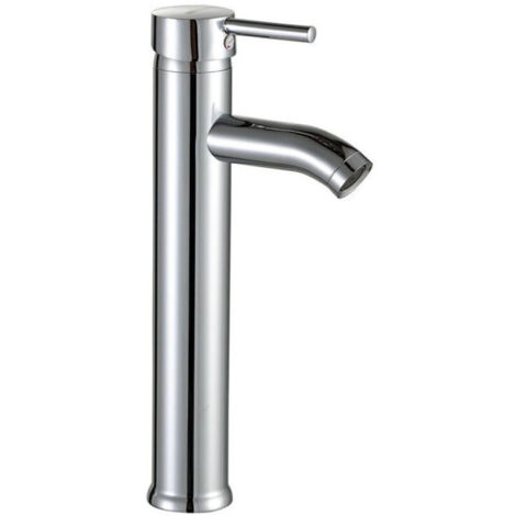 Ulisem Robinet lavabo haut salle de bain acier inoxydable levier unique eau chaude et froide avec 2 tuyaux inclus robinet mitigeur haut pour vasque robinet haut lave main mitigeur lavabo haut