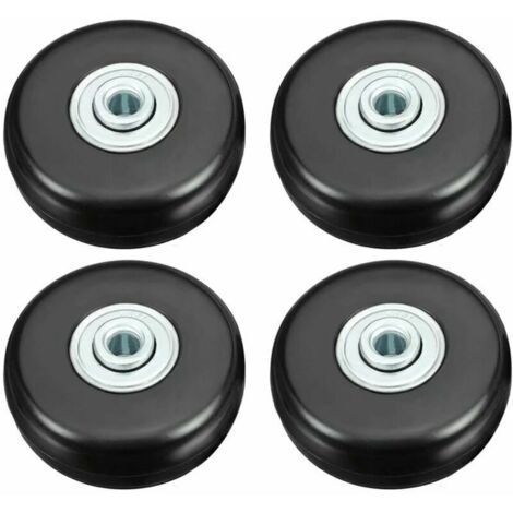 Ulisem Roulette Valise, Bagage Valise Réparation Roulette Charge Lourd 50mm Muette Caoutchouc Universelle Pivotante Roue Rechange Transport Remplace Roulette 4PCS pour Valise/Bagage/Sac à Dos/Voyage